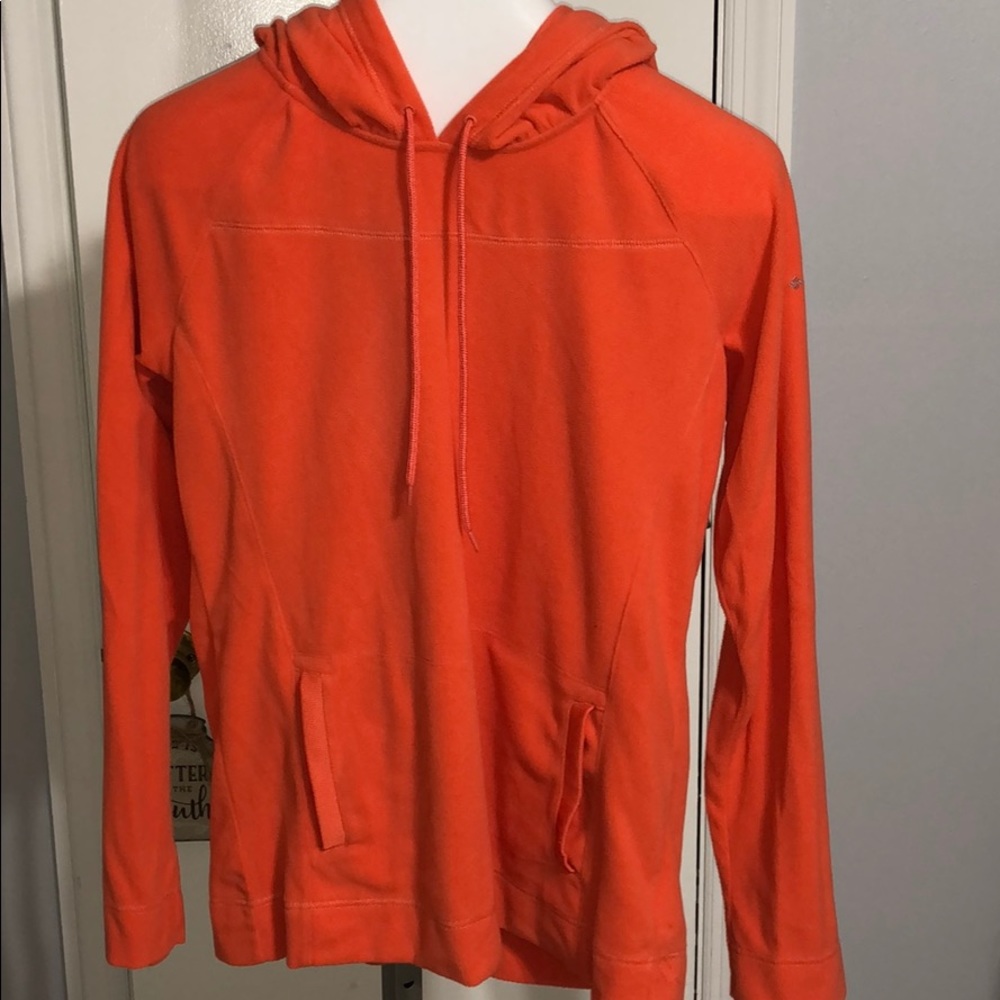 Columbia Orange Fleece Hoodie size large